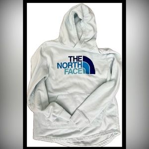 North Face Hooded Sweatshirt - Girls Large - Light Blue